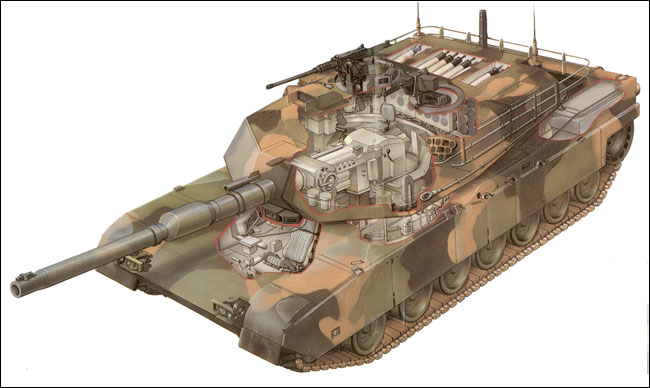M1A1 Abrams cut out drawing.