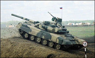 T-90S, showing it's mobility