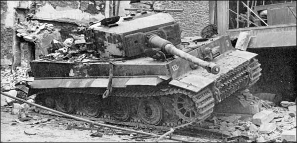 Tiger I, destroyed in France, Normandy, 1944.
