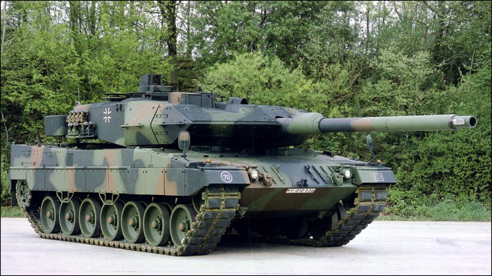 Leopard 2A6, with the Rheinmetall 120mm L55 gun.